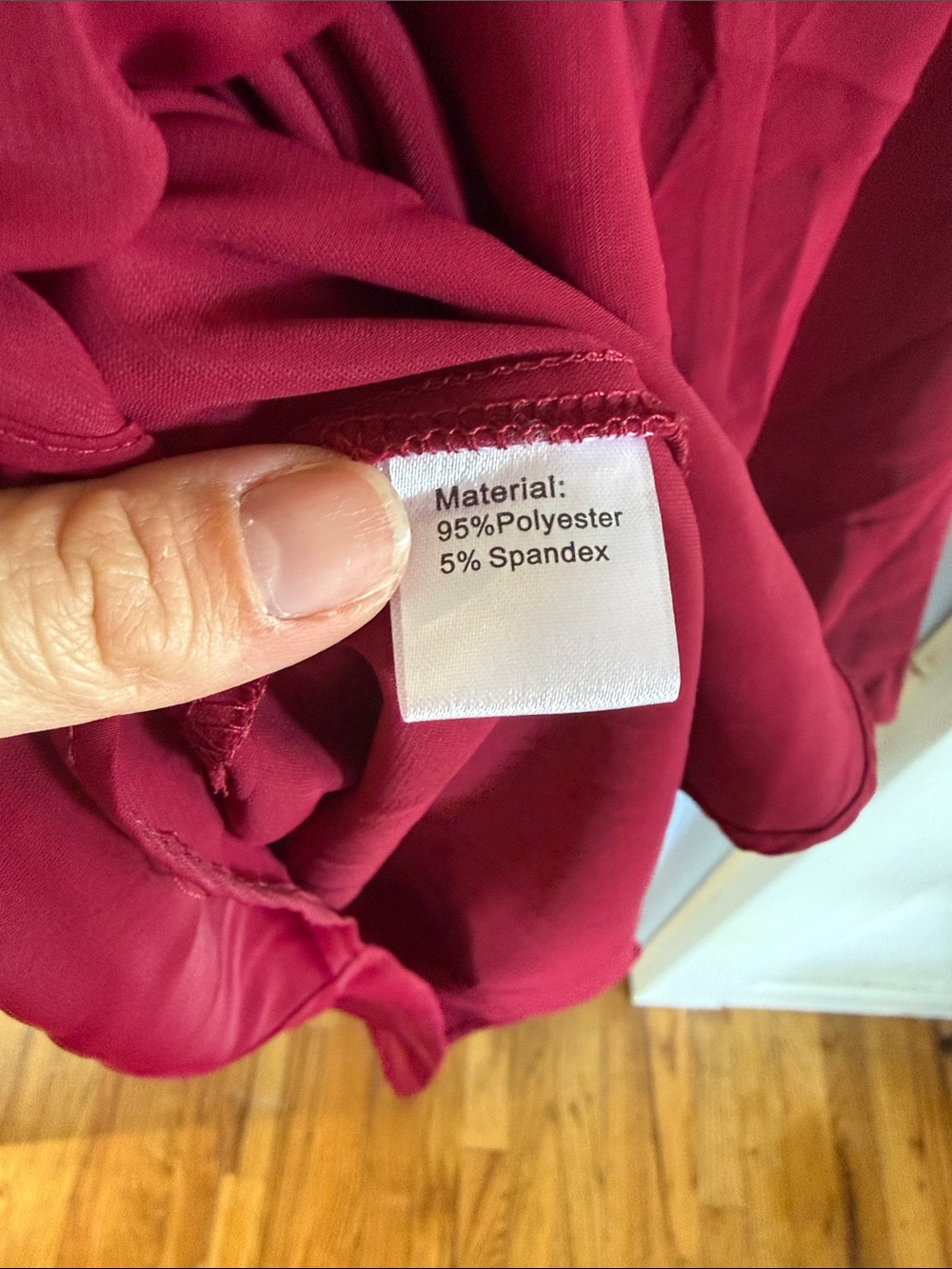 Unbranded Raspberry V-Neck Pleated Blouse - Picture 4 of 4
